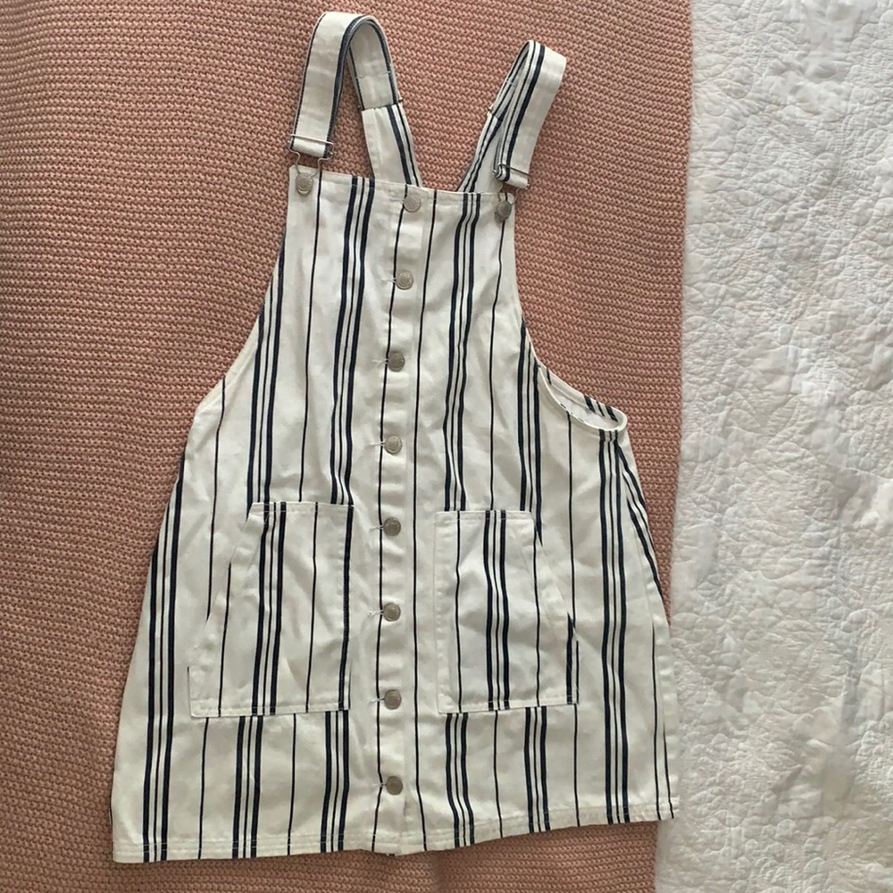 Stevie Hender Navy Stripe Overall Dress, Size M